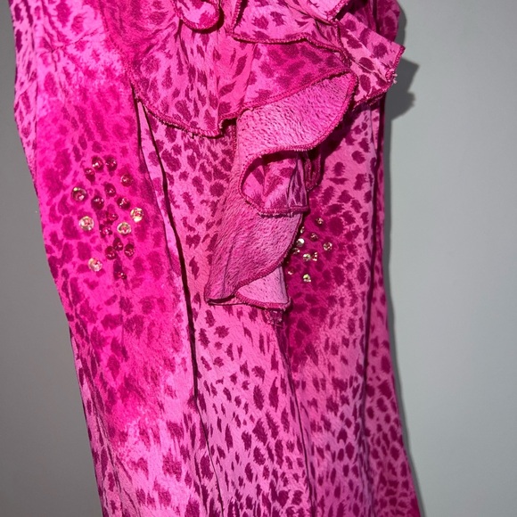 Vintage sequin detail Elegant Pink Sleeveless Dress medium - Picture 8 of 14
